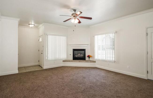 Ceiling Fan In Living Room at Dartmouth Tower at Shaw, Clovis