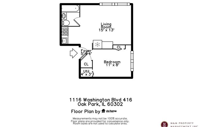 1 bed, 1 bath, 500 sqft, $1,375, Unit 416