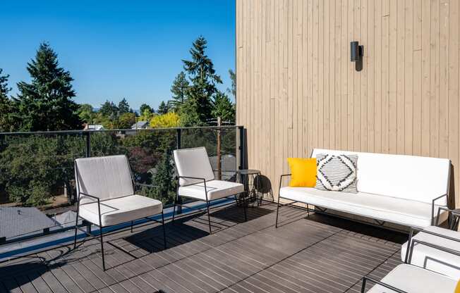 The Lenox | Rooftop Lounge Area with Lounge Chairs