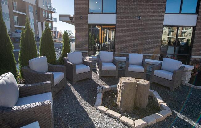 Outdoor Patio at One Deerfield Apartments, Ohio, 45040