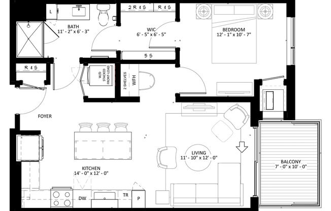 1 bed, 1 bath, 793 sqft, $1,935, Unit 130