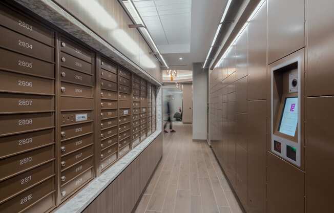 Mail Room and Package Lockers at Elm Street Plaza, Chicago, 60610