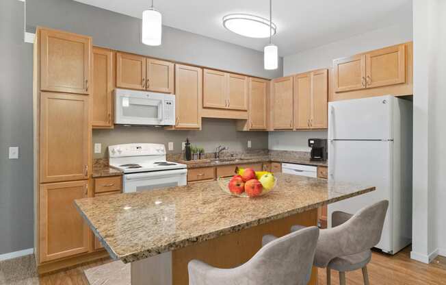 Dining Room With Energy Efficient Appliances at The Legends of Columbia Heights 55+ Living, Columbia Heights, MN, 55421