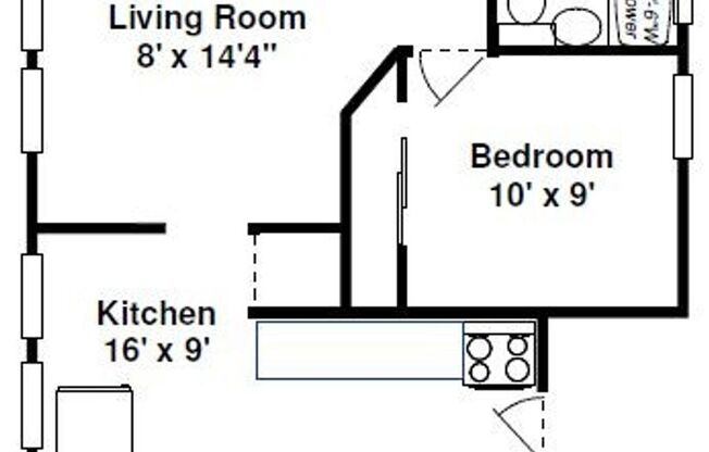 1 bed, 1 bath, 475 sqft, $1,550, Unit 3152-2