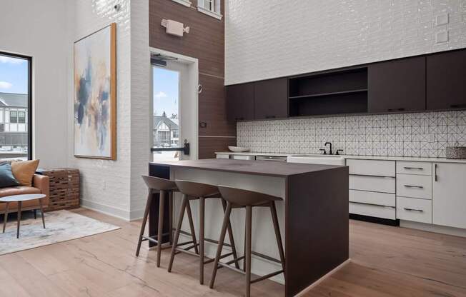 Social lounge with kitchen