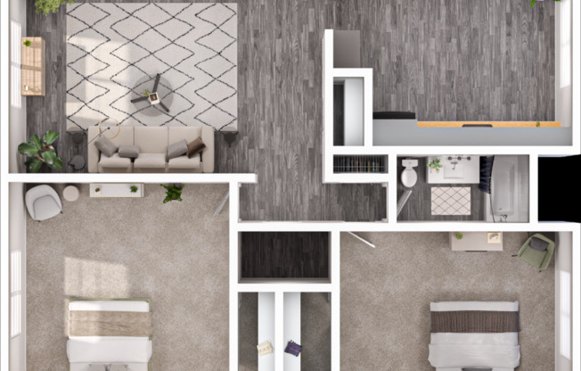 2 beds, 1 bath, 983 sqft, $1,100