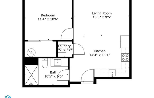 1 bed, 1 bath, 583 sqft, $1,675, Unit 305