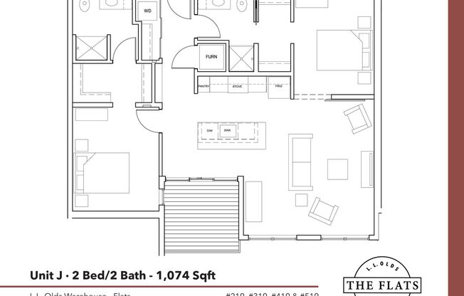 2 beds, 2 baths, 1,074 sqft, $2,695, Unit 319