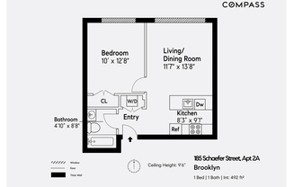 1 bed, $2,900, Unit 2A