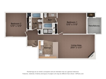 Courtyards at Fairview | 2 Bedroom
