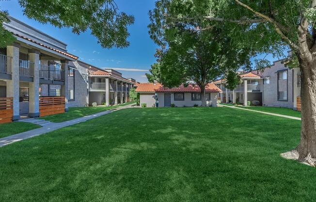 a large lawn in front of a house