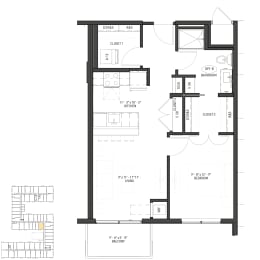 1 bed, 1 bath, 615 sqft, $1,525