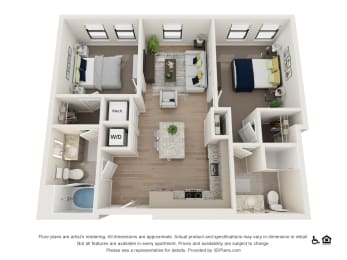 2 beds, 2 baths, 925 sqft, $2,530