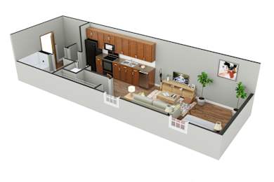 Studio, 1 bath, 480 sqft, $961