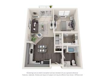 1 bed, 1 bath, 656 sqft, $1,375