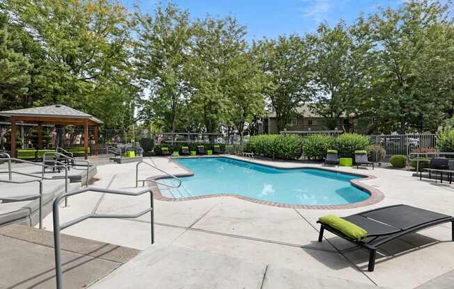 the swimming pool at our apartments