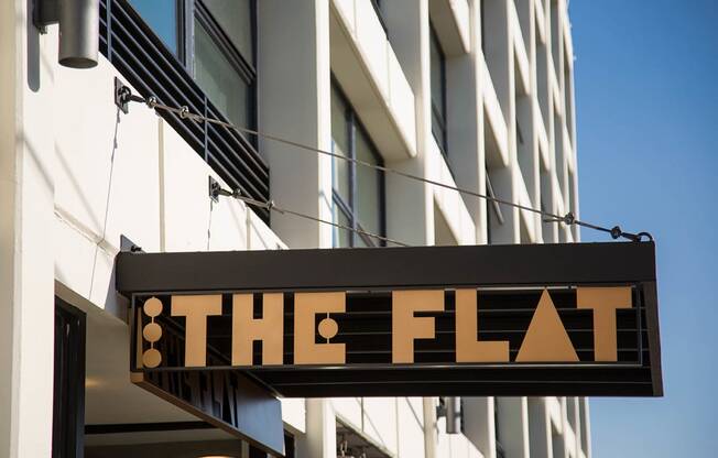 The Flat Exterior Marquee at The Flat, Los Angeles