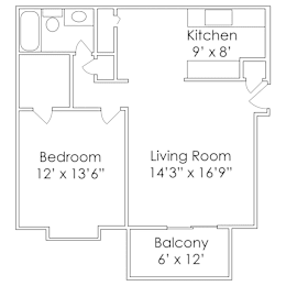 1 bed, 1 bath, 690 sqft, $949