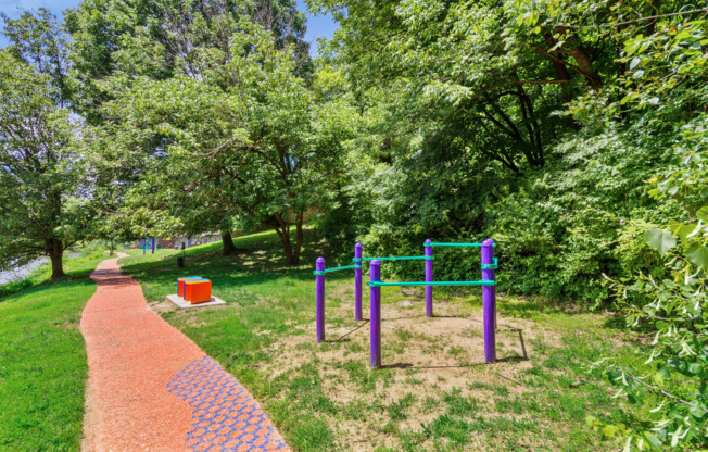 Outdoor Fitness Area & Nature Walk | Apartments For Rent Maryland Heights Missouri | Haven on The Lake