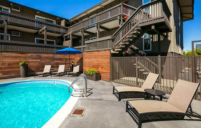 Resort Inspired Pool with Sundeck at 1038 on Second, Lafayette, CA