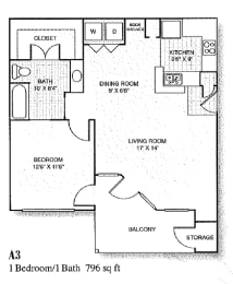 1 bed, 1 bath, 796 sqft, $1,284