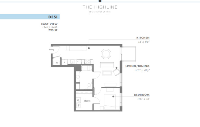 1 bed, 1 bath, 718 sqft, $1,280, Unit 375