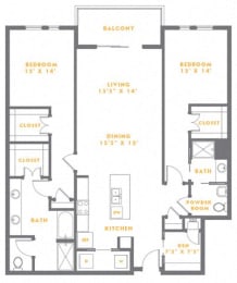 2 beds, 2 baths, 1,595 sqft, $2,423