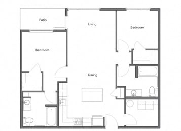 2 beds, 2 baths, 1,093 sqft, $2,121