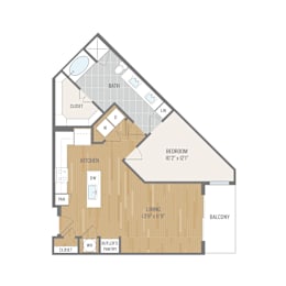 1 bed, 1 bath, 875 sqft, $1,915