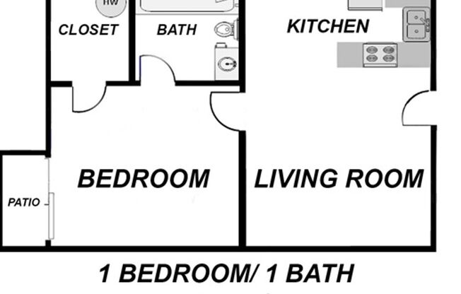 1 bed, 1 bath, 515 sqft, $900, Unit 1812F