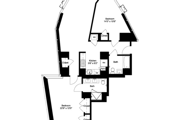 2 beds, 2 baths, 1,294 sqft, $8,825, Unit 17K