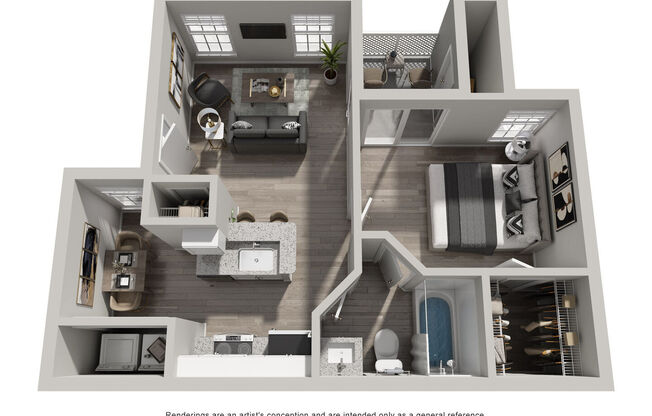 1 bed, 1 bath, 573 sqft, $1,231