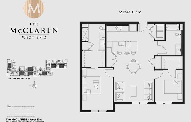 2 beds, 2 baths, 1,131 sqft, $2,869, Unit 603