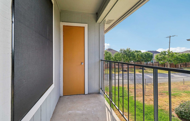 Private balcony with storage