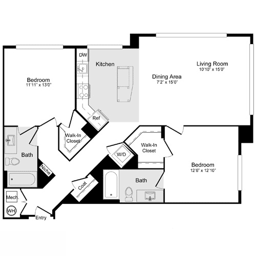 2 beds, 2 baths, 1,204 sqft, $3,248, Unit 443