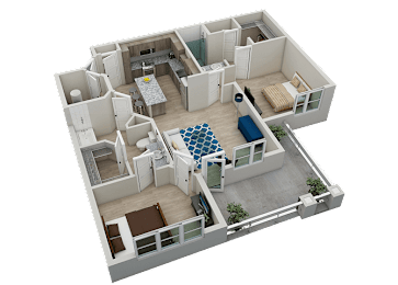 2 beds, 2 baths, 1,195 sqft, $2,105