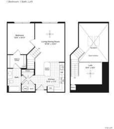 1 bed, 1 bath, 832 sqft, $2,737