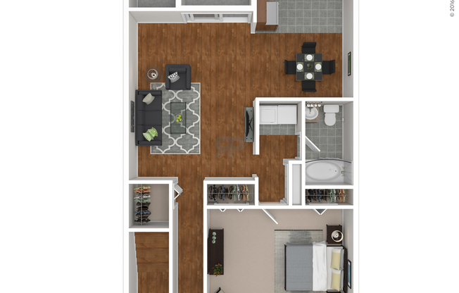 1 bed, 1 bath, 850 sqft, $1,342