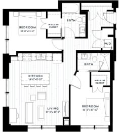 2 beds, 2 baths, 1,079 sqft, $2,565
