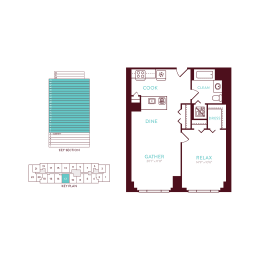 1 bed, 1 bath, 703 sqft, $2,604