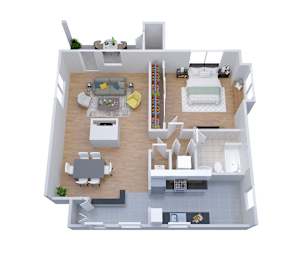 1 bed, 1 bath, 887 sqft, $1,964