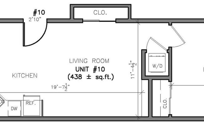 1 bed, 1 bath, 438 sqft, $2,495, Unit 10