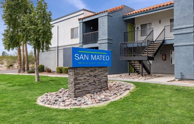 a building with a sign that says san mateo
