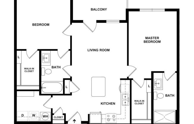 2 beds, 2 baths, 979 sqft, $2,295