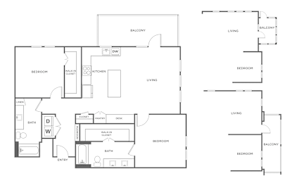 2 beds, 2 baths, 1,291 sqft, $2,396