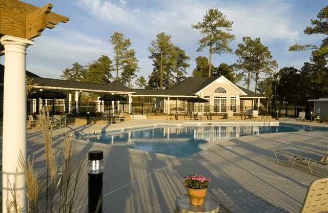 Swimming Pool and Sundeck at Village on the Lake Apartments, Spring Lake, NC