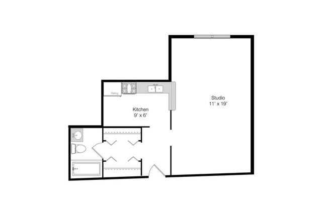 Studio, 1 bath, 400 sqft, $1,280, Unit 224
