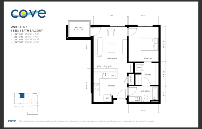 1 bed, 1 bath, 678 sqft, $1,595, Unit APT 503