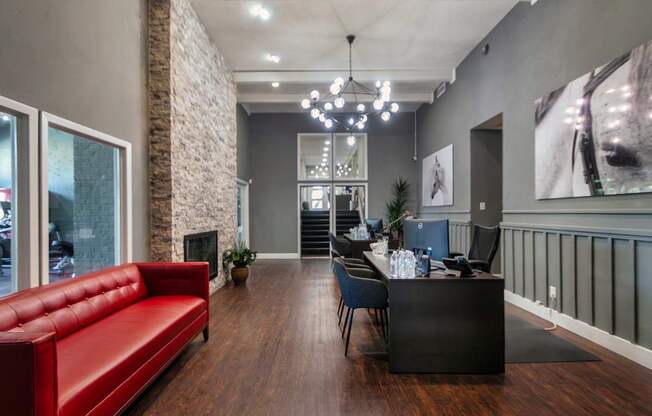 The leasing office at The Biltmore Apartments located in the Vickery Midtown neighborhood of Dallas, TX.