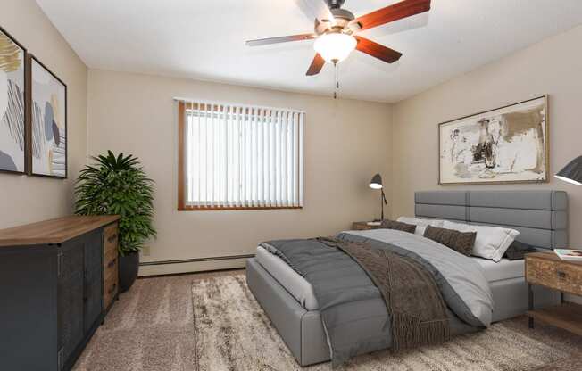 Coon Rapids, MN Parkview Estates Apartments | Furnished Bedroom